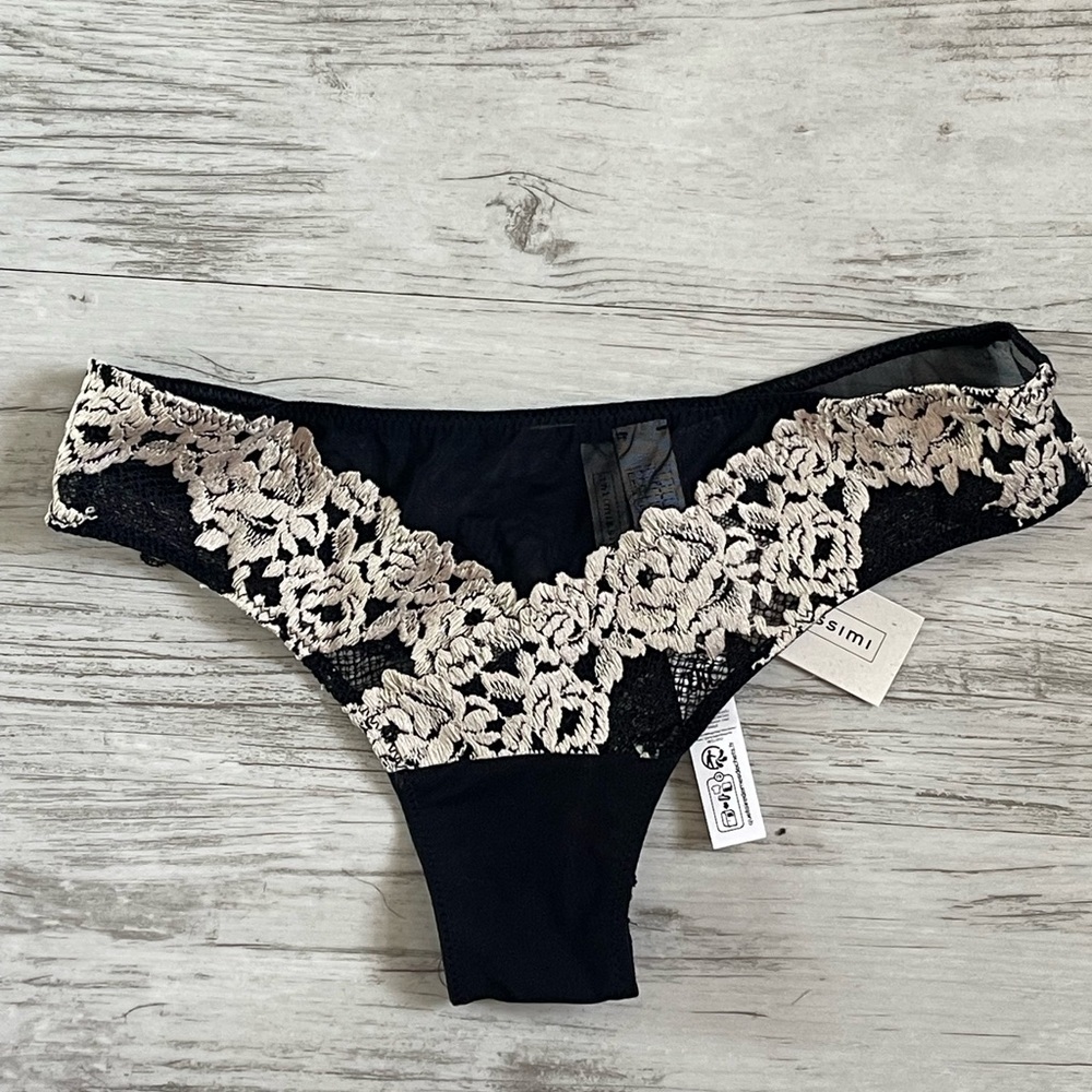 NWT Intimissimi Pretty black Flowers Panties Size Small - Picture 5 of 8